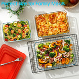 NUTRIUPS 1.5+2.4+3.7Qt Deep Glass Baking Dish, 11.5x8x3 in & 9.5x7x2.7 in & 8x6x2.4 in 3-Pack Deep Lasagne Dish with Lids for Oven, Rectangular Glass Bakeware