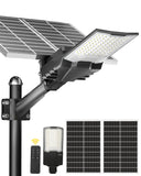 Ofuray OL-8000W Solar Street Lights Outdoor,Ultra High Power Solar Security Flood Lights Parking Lot Lights Commercial Dusk to Dawn,IP67 6500k Led with Remote for Street,Court,Barn