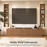 DinaiteEain 86.61" TV Stand for 85 Inch TV, Mid Century Modern Walnut