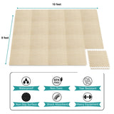 Sorbus 80 Sq. Ft. Wood Grain Floor Tiles Foam Mat EVA Interlocking Mats Tile 3/8-Inch Thick Flooring Wood Puzzle Exercise Mats w/Borders - Home Playroom Basement, Apartment, Trade Show, Baby, Dance