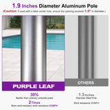 PURPLE LEAF Outdoor Sun Umbrella 10' x 10' with Base Semi Auto Lift, Gray