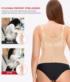 Nebility Waist Trainer for Women Corset Shapewear Tummy Control Body Shaper Top Waist Cincher Girdle with Adjustable Straps(Beige,X-Small)