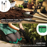 Gardening Hand Tool Kit 14PCS Heavy Duty Stainless Steel Garden Tool Set with Floral Garden Tote