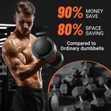 HYPATA 55 lbs Single Adjustable Dumbbell Set, Adjust Dumbbell Weight for Exercises with Tray for Full Body Workout