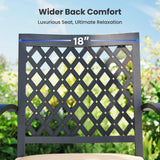 PHI VILLA 5 Pcs Outdoor Dining Set for 4&Round Metal Table