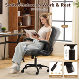 Ergonomic Home Office Desk Chair, Back Support Swivel Executive Office Chair with Wheels and Flip-Up Armrests