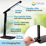 OttLite Renew LED Desk Lamp with USB Charging Port, Black