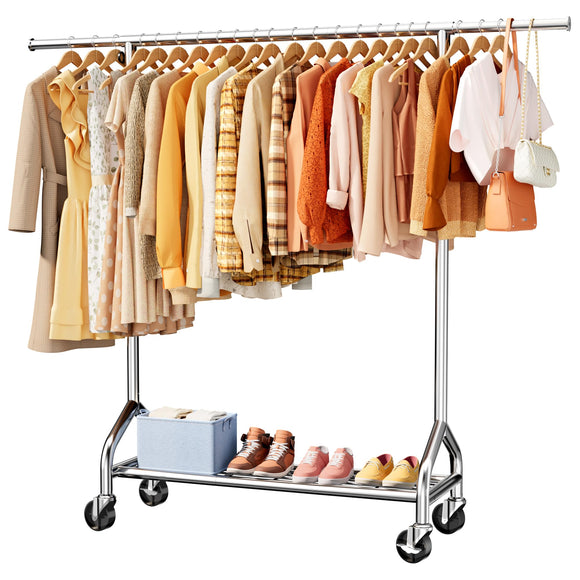 Sakugi Heavy Duty Clothes Rack - Garment Rack with Extendable Side Rod ...
