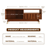 ATJafurn 47" Wood Coffee Table for Living Room Mid Century Modern Coffee Table with 2 Drawers and Open Storage Suitable for Home Apartment （47"- D）