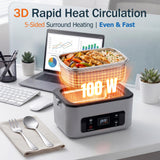 Atherra 5.1 Cups Cordless Electric Lunch Box for Adults, 24000mAh Battery with Scheduled Heating & 5-Side Fast Even Heating, 100W Portable Food Warmer for Drivers, Outdoor Workers, Travel, Camping