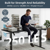 Electric Standing Desk Adjustable - 60 x 30 Inch Sit Stand Desk with Flip-Top Cable Management