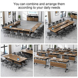 6 Pack Conference Room Tables,Folding Conference Tables,Modern Portable Modular Conference Table with Silent Wheels