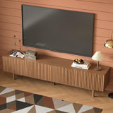 86.61" Mid-Century Modern TV Stand for 85" TVs, Walnut