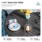 MFSTUDIO 5 Pcs Patio Table and Chairs Set, 42'' Round Metal Table