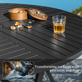 SUNSHINE VALLEY Patio Dining Set for 6, 54" Round Table, Textilene Chairs