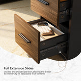 55" Standing Desk with Drawers, Executive Electric Height Adjustable Stand Up Desk with Storage