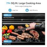34-Inch Barrel Charcoal Grill with Side Tables, 794 Square Inches Cooking Space, Large Charcoal BBQ Grill with 2 Height-Adjustable Charcoal Pans for Outdoor Backyard Patio Picnic Parties Camping
