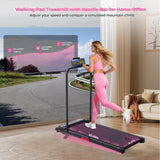 Walking Pad with Incline and Handle Bar, 2026 Upgrade Electric Small Walking Pads Treadmills with Handles, Compact Treadmills for Home Small Spaces, 3.5HP, 0.6-7.6MPH, 350LBS
