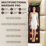 yayewanglae Full Body Massage Mat with 10 Vibration Heads, 9 Speeds & 3 Heat Levels - Rechargeable Heating Pad for Back Neck Shoulder Relief at Home Office
