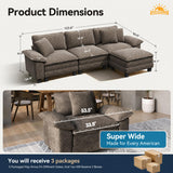 SUNSHINE VALLEY Oversized 123.6" L Shaped Sectional Couch for Living Room