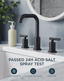 Black Bathroom Faucets 3 Hole, 8 Inch Widespread Matte Black Bathroom Faucet FORIOUS