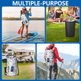 Smasrob 30L Waterproof Dry Bag with 20L Detachable Cooler, Dry Bag Cooler Backpack with Phone Pocket and Bottle Pouch, Suitable for Kayaking, Boating, Camping and Water Activities, Gray Camouflage