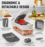 Pro-Series 10-in-1, 8 Blade Vegetable Chopper, Onion Mincer, Cutter, Dicer, Egg Slicer with Container Mueller