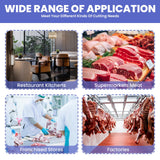 YOEXTO Electric Meat Bone Saw 1000W, Adjustable Slice Thickness, Frozen Meat Cutting Machine, Stainless Steel Table Bone Cutting Machine, Used for Home Market Factory Cutting of Ribs and Pig Trotters