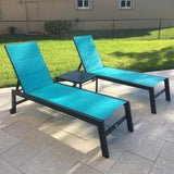 PURPLE LEAF Patio Chaise Lounge Chairs 4 Pieces with Wheels, Turquoise Blue