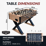 Hathaway Fullerton 48-in Foosball Table, Arcade Table Soccer for Game Rooms, Includes (2) 36-mm ABS Foosballs, Driftwood (BG50330)