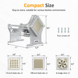 Sunvivi Commercial French Fry Cutter, Heavy Duty Potato Slicer with 3 Replaceable blades (1/2, 3/8 Inch, 6-wedge Slicer), Professional Fries Cutter for Restaurant & Home Kitchen, Stainless Steel