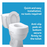 Toilet Seat Riser - Adds 5.5 Inch of Toilet Height - Raised Toilet Seat with 300 Pound Carex