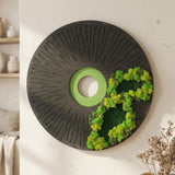 Round Moss Wall Art Set of 3 Preserved Moss Decor Natural Wooden Wall Decor for Living Room Office Home Zero Maintenance Botanical Art