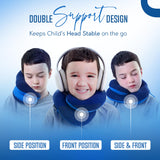 BCOZZY Kids Chin Supporting Travel Pillow for Ages 3–7- Patented Soft Neck Pillow for Head and Chin Support in Car Seat and Airplane. Comfortable Travel Essential. Small Size, Bag, Light Purple