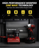 Scosche 3000W Modified Sine Wave Power Inverter, 12V DC to 120V AC Converter, 6000W Peak, 4 AC Outlets, Dual USB-A Ports, LED Indicator Light for Truck, RV, Semi-Truck, Home, Off-Grid Battery Systems