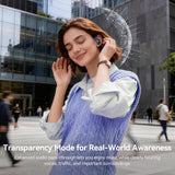 Active Noise Cancelling Ear Buds Wireless Bluetooth Headphones 80H Playtime Display Charging Case 50dB ANC Over Ear Hooks Earbuds with Hi-Res Sound & Clear Calls for Sports Running Gym Workout Blue