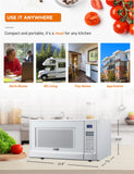 COMMERCIAL CHEF 1.4 Cubic Foot Microwave with 10 Power Levels, Small Microwave with Push Button, 1100 Watt Microwave with Digital Control Panels, Countertop Microwave with Timer, White