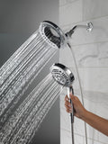 Delta Faucet 7-Setting In2ition Dual Shower Head with Handheld Spray, Chrome Shower Head with Hose, Showerheads & Handheld Showers, Handheld Shower Heads, Detachable Shower Head, Chrome 75687D