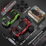 Lvcdzr 1:18 RC Cars, 2.4GHz 4WD High Speed 40 KM/H Remote Control car with Drift Wheel, All Terrain Off Road Monster Truck RC Drift Car with Gyro for Adults Boys 8-12