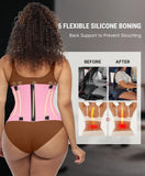 FeelinGirl Corset Perspiring Workout Waist Trainer Gym Postnatal Corset Trimmer Belt for Women Body Shaping Pink M