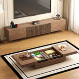 NessCarsti Mid-Century Modern TV Stand and Expandable Coffee Table Set