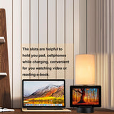 Modern Desk Lamp with AC Outlet and Phone Stands, Perfect Bedside Lamp for Bedroom, Living Room, Office (Pack of 2) Dreamholder