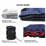 REDCAMP Outdoors Cotton Flannel Sleeping bag for Camping Hiking Climbing Backpacking, 3-season Trip Warm S Envelope Sleeping Bags 75 by 33 Inches (Navy Blue with 2lbs Filling) REDCAMP