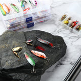100 Pcs Fishing Lures Spinner Baits Metal Trout Lures Fishing Spinners and Spinnerbaits Fish Metal Spinner Baits Kit with 4 Pcs Tackle Box for Salmon Bass Walleye Crappie Tanlade