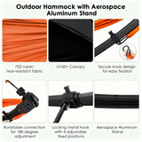 Beuiosda Black Portable Camping Hammock, 650lbs Hammock with Stand for Outside, Hammocks for Outside, Adjustable Sunshade, Storage Bag, Hammock Chair for Gardens Camping Gifts for Men