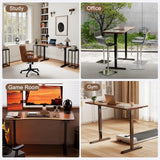 Solid Wood Electric Standing Desk 55"x23.6"Home Office Desk,Adjustable Workbench with 3 Stages Single Motor