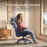 Desktronic Ergonomic Office Chair — Adjustable Desk Chair with Lumbar Support, Headrest, Armrests, Breathable Mesh Back, Height Adjustment, Comfortable Home Office Chair for Long Hours