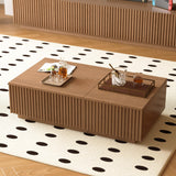 NessCarsti 51.1" Mid-Century Modern Lift Top Coffee Table, Walnut Rectangular Center Table with Hidden Storage & Drawers, for Living Room, Apartment, Office