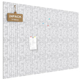 JBER Large Cork Board Alternative 72" x 48" - 24 Pack Self-Adhesive Felt Bulletin Board Tiles, Pin Board Vision Board for Walls, Office & Home Decor(Silver Gray)