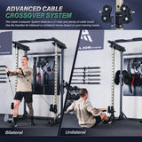 MAJOR FITNESS Drone3 Power Rack, 2500lbs Multi-Function Home Gym Squat Rack with Dual Pulley System, Pull-Up Bar & J-Hooks, Heavy-Duty Steel Frame for Maximum Stability & Strength Training